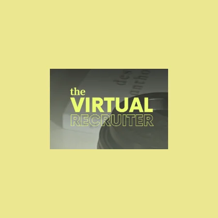 Virtual recruiter logo on yellow background for freelance digital marketing and recruitment services by The Digi Dragon.